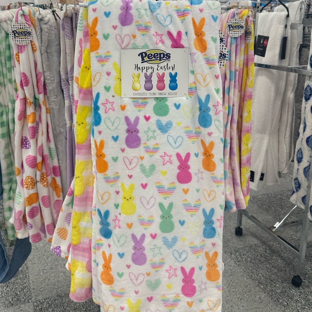 Peeps Rainbow Plush Throw Blanket